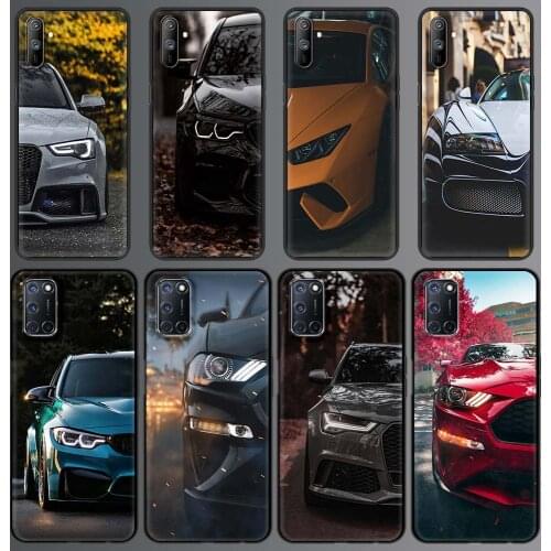 Sports Cars Male Men For Realme C3 8 7 6 Pro C21 Phone Case For OPPO A53 A52 A9 2020 Soft Black Silicone Luxury Cover Coque