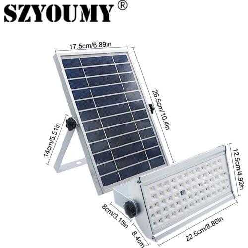 SZYOUMY Solar Lights Outdoor Garden Waterproof Lamp 65 leds 12W Two Working Mode With Remote Control Motion Sensor Flood light