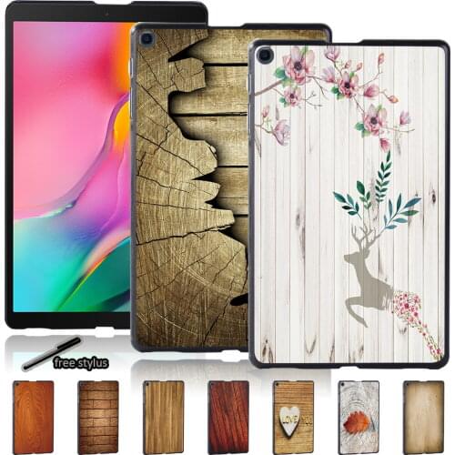 Tablet Hard Shell for Samsung Galaxy Tab A7 10.4" T500/Tab A A6 10.1 T580 T585/Tab A 10.1 T510 Wood Anti-fall Pattern Back Case
