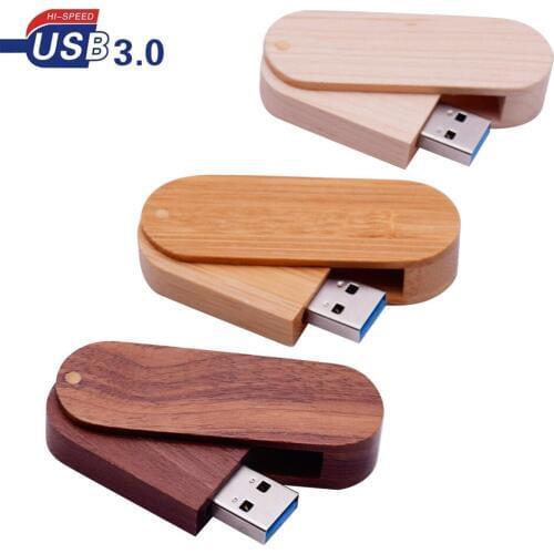 USB 3.0 LOGO Customized rotatable Wooden USB Flash Drive Pendrive Memory Stick pen drive 4GB 16GB 32GB 64GB free shipping