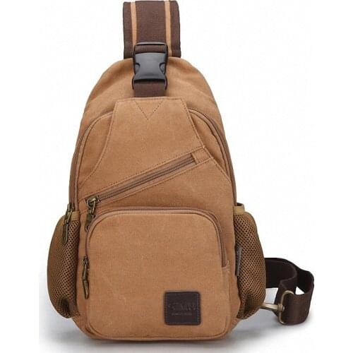 High Capacity Chest Bag For Men Male Canvas Sling Bag Casual Crossbody Bag For Short Trip Man Shoulder Bag