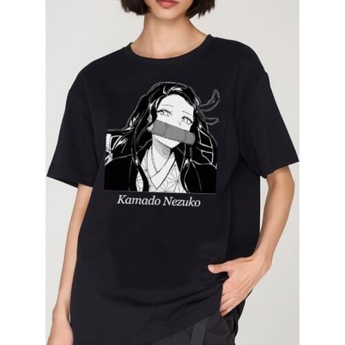 Women T-Shirt Kamado Nezuko Anime tops Summer Harajuku Loose Tees Female Hunter X Kimetsu no yaiba tops Gothic Punk Streetwear