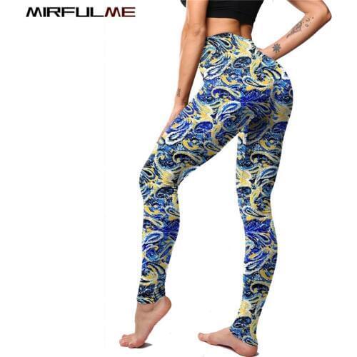 Women Leggings Yoga Pants Female Sport Printing Leggings Woman High Elastic Athletic Leggins Running Trousers Gym Fitness Tights