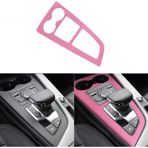 1PCS LHD Suede Car Styling Center Console Decorative Stickers Trim Gear Shift Panel Cover for Audi A4L 2017-2021 Accessories