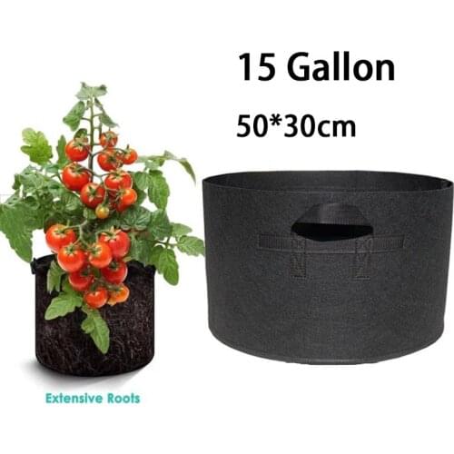 15 Gallon Hand Held Plant Grow Bags Tree Pots Fabric Planting Garden Tools Jardin Growing Bag Vegetables Planter Bags Orchard
