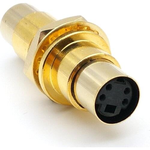 2pcs BRASS 4 Pin Mini Din Female to Female CONNECTOR