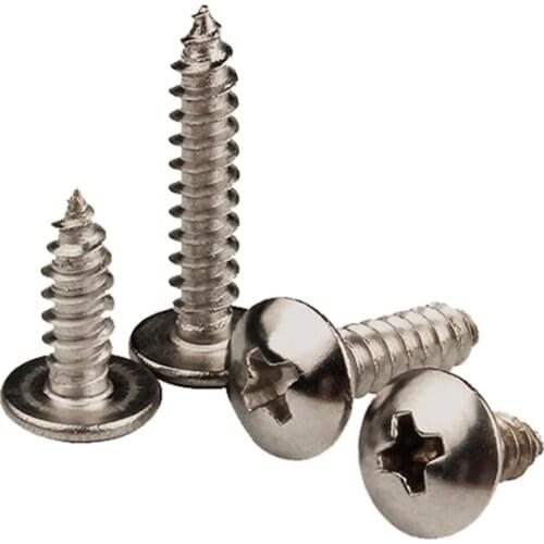 50pcs/lot Pure titanium M4*L Cross recessed large flat head tapping Truss screws Round large Flat round Head Mushroom Screws