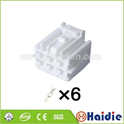 Free shipping 2sets 6pin TS series 4.8mm(187) unsealed plug MG 653992 electric plastic pressure wire cable connector MG653992