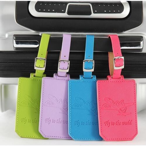 New Suitcase PU Leather Luggage Tags Label Bag Pendant Handbag Travel Accessories Name ID Address Tags
