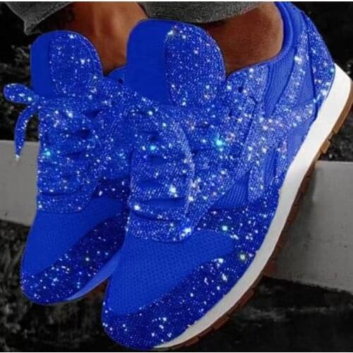 Glitter Flat Women Sneakers Shiny Platform Comfort Running Mesh Shoes Autumn Bling Dancing Shoes For Young Girl Silver Sneakers