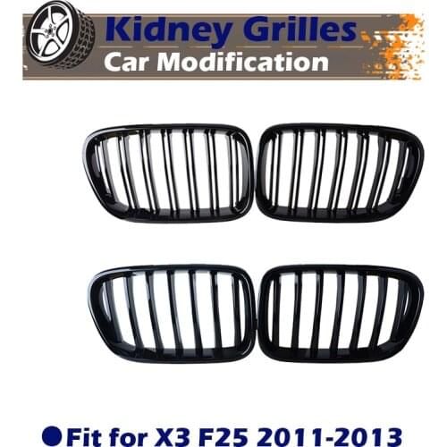 Black Kidney Grille Front Bumper Racing Grill Fit For BMW X3 F25 2010-2013 ,Car Accessories Replacement Part