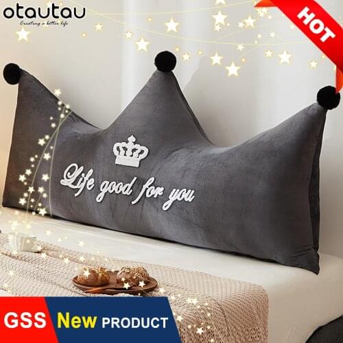Baby Queen King Bed Crown Pillow Case Kids Home Decor Pillows Cover Cushion Decorative Boy Girl Corner Seat Soft Velvet Backrest