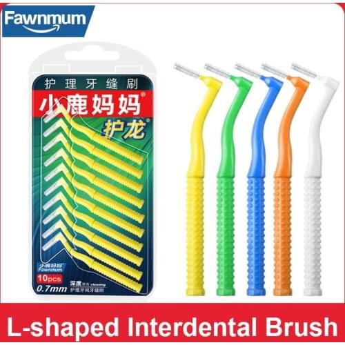 Fawnmum 10pcs 0.6mm-1.2mm Brushes for Braces Interdental Brush Teeth Toothbrush High Quality Toothpicks Orthodontics Oral Beauty