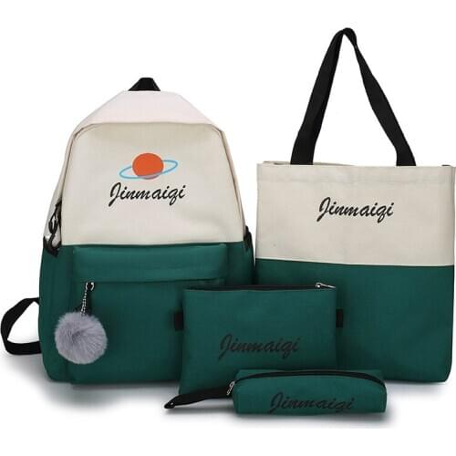 4 Piece Set High School Bags for Teenage Girls Anti-theft Travel Backpack Women Bookbags Student Schoolbag Bolsas Escolar 2020