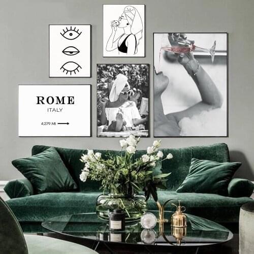 Fashion Sunbathing and Reading Book Woman Poster Print Wall Art Canvas Painting Modern Pictures for Living Room Home Decor