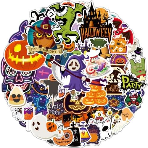 YAMIOW Halloween Stickers Summer VSCO Girl Cute Animals Cats Climbing Sticker for Helmet Skateboard Laptop Car Guitar Waterproof