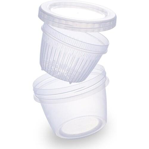 2pcs Plastic Transparent Drain Sealed Box 11.3*8.5cm High Quality Refrigerator Storage Case Ginger Onion Food Round Container