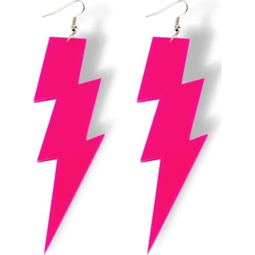 New Hiphop Rock Lightning Drop Earrings for Women Acrylic Jewelry Nightclub Punk Female Long Earring Dangle Girl Brincos