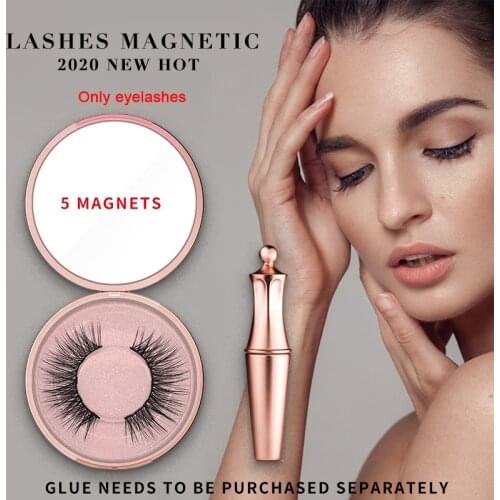 SexyGo Magnetic Lashes 3D Faux Mink Waterproof 5 Magnet False Eyelashes 1 Pairs Natural Long No Liquid Eyeliner & tweezer Set
