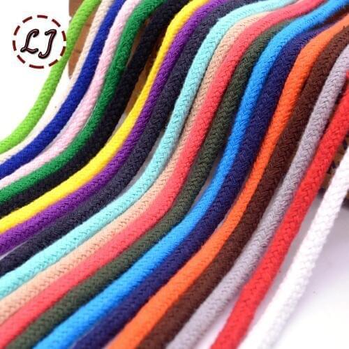Wholesale 5mm colorful high strength Handmade Woven Cotton Cords Rope for garment sewing Accessories Craft Projects home DIY