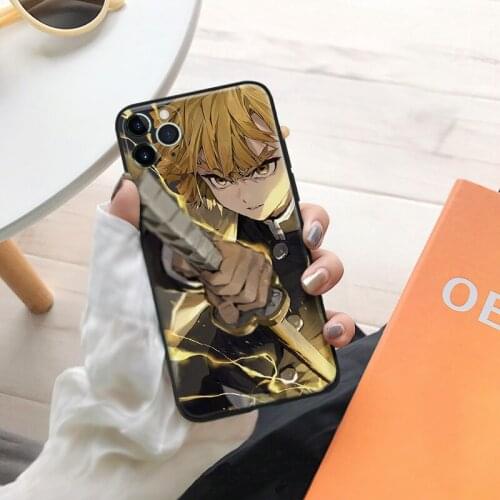 Demon Slayer Zenitsu Agatsuma manga silicone Phone Case FOR iPhone Se 6 6s 7 8 Plus X Xr Xs 11 12 Mini Pro Max Glass Cover Shell