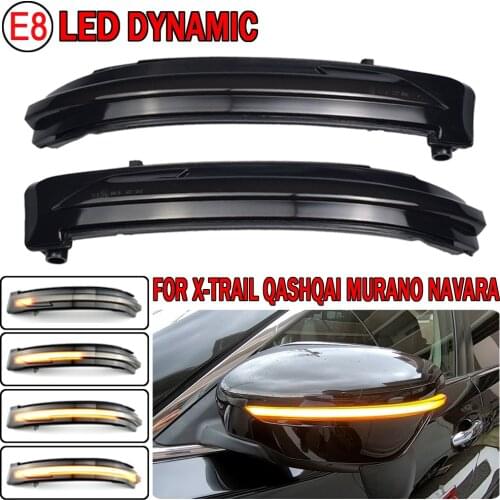 2pcs For Nissan X-Trail T32 Rogue Qashqai J11 Murano Z52 Navara Pathfinder Dynamic Blinker Turn Signal LED Mirror Light