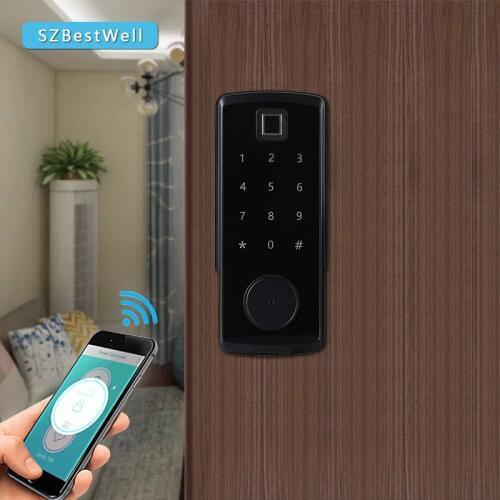 WiFi Buletooth Fingerprint Door lock Electronic Door Lock Intelligent Biometric Door Lock Smart Fingerprint Lock With App