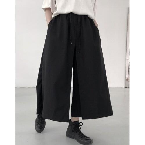 Big Yamamoto dark design small crowd straight casual pants Summer Black mens and womens loose and versatile long pants