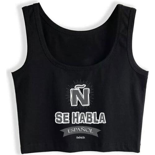 Crop Top Women Se Habla Español Harajuku Tank Top Women Print Women Clothes