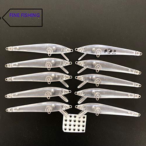 10pcs Unpainted Crank Bait Fishing Lure Body 3 3/4 Inch 1/4 OZ Blank Lures 192