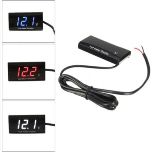 12V Digital Multicolor LED Display Car Voltage Meter Voltmeter Panel Waterproof