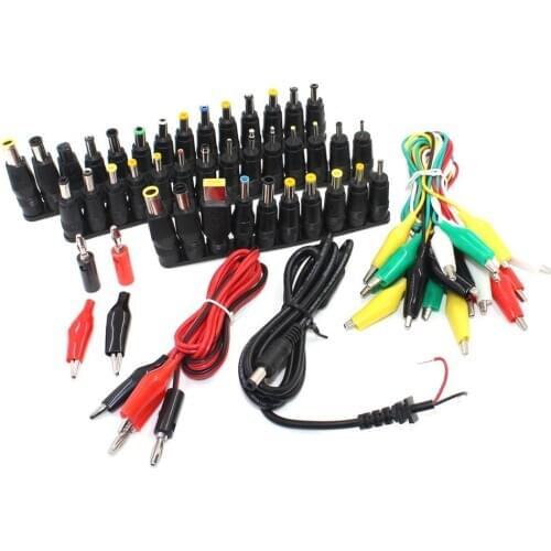 48pcs Universal Laptop DC Power Supply Adapter Connector Plug For Lenovo Hp Dell Charger Converter With Cable 5.5*2.1mm Female