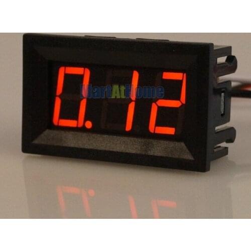 Argedo Free Shipping DC 0- 9.99A Red Panel Meter Digital Current Ammeter Ampere Panel Meter 4.5-28VDC #BV205 @CF