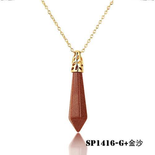 Free shipping lierzika stainless steel new model lucky stone gold color necklace red color party necklace