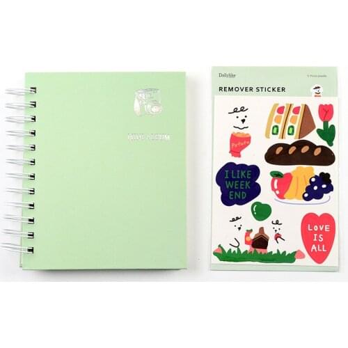 Glitter Cartoon 25 Pcs / 50 Pages White Paper Kids Scrapbook Book DIY Sticky Travel Memory Photo Album with Stickers