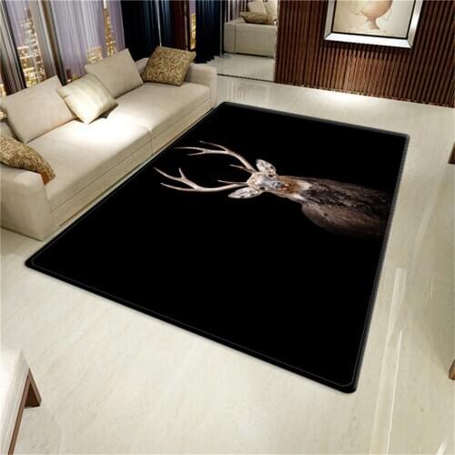 Nordic Elk 3D Animal Big Carpet For Living Room Soft Anti-slip Sponge Carpet On The Floor Boys Room Carpet Bethroom Mat Kitchen