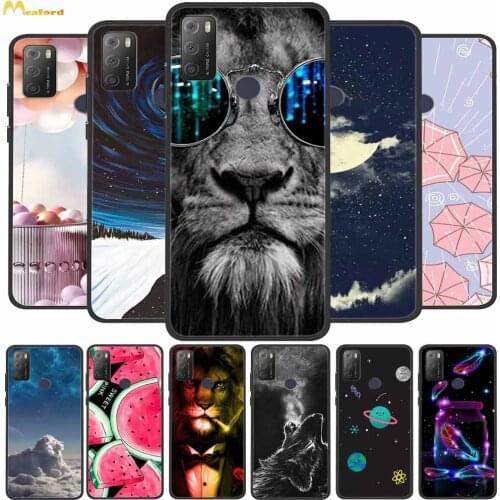 Painted Case For Alcatel 1S 2021 6025H Case TPU Soft Silicone Cover Funda For Alcatel 1S 1 S 2021 Case 6.52" Coque Etui Bumper