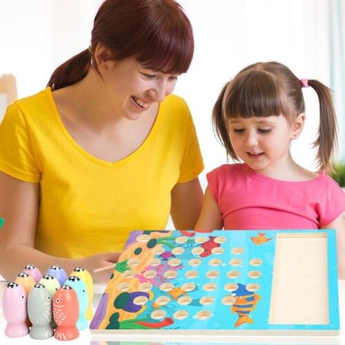 2-in-1 Children Kids Learning Hand-eye Coordination Educational Fishing Pinch Toys Montessori Clip Ball Teaching Gift