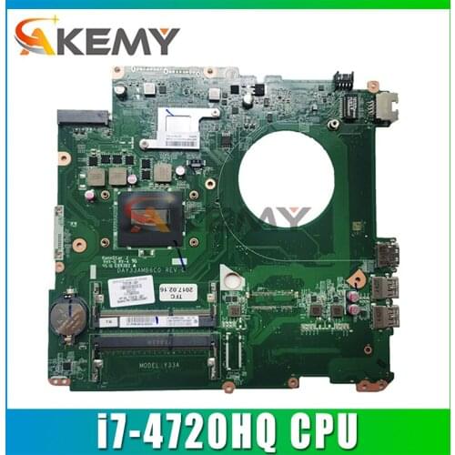For HP Envy 17-K Series Laptop Motherboard With i7-4720HQ 2.60GHz CPU 793272-501 793272-001 DAY33AMB6C0 MB 100% Tested Fast Ship