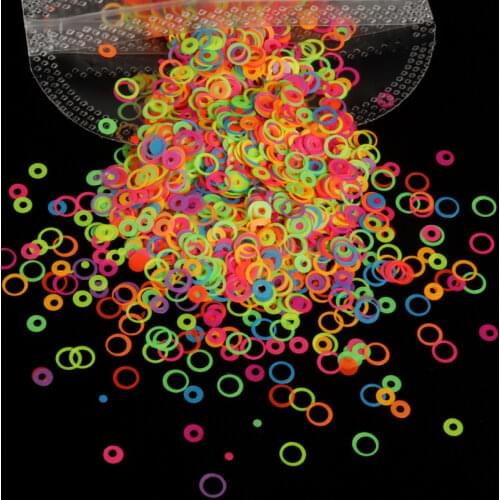 Fluorescent Bubble Sequins Epoxy Resin Glitter Filling Hollow Round Shape Slime Slices Neon Nail Art Flakes Resin Shaker Filler