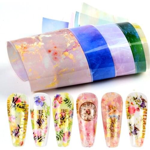 YWK Nail Foils Marble Series Nail Transfer Foils Decorations DIY idea nail Art Transfer Sticker Decals Nail Accessories