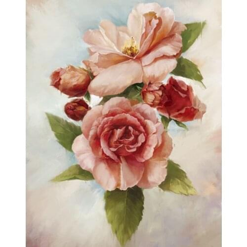 Gatyztory Frame Morning Glory DIY Painting By Numbers Handpainted Flower Oil Painting Modern Home Art Canvas Colouring 60x75cm