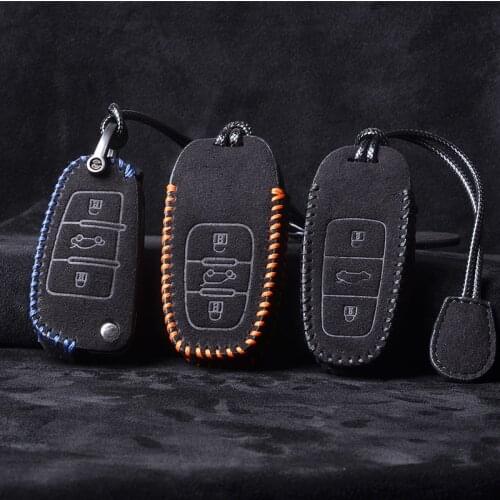 Leather Car key case key cover For Audi A1 A3 A4 A5 2021 A6L A7 A8 C5 C6 C8 8L 8P B6 B7 B8 RS3 Q3 Q5 Q7 Q8 TT 8L 8V D5 Quattro