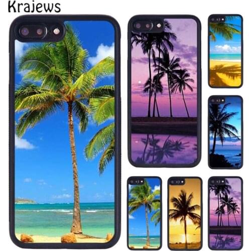 Krajews Beautiful beach with palm trees Phone Case For iPhone 5 6S 7 8 Plus 11 12 Pro X XR XS Max Samsung Galaxy S6 S7 S8 S9 S10