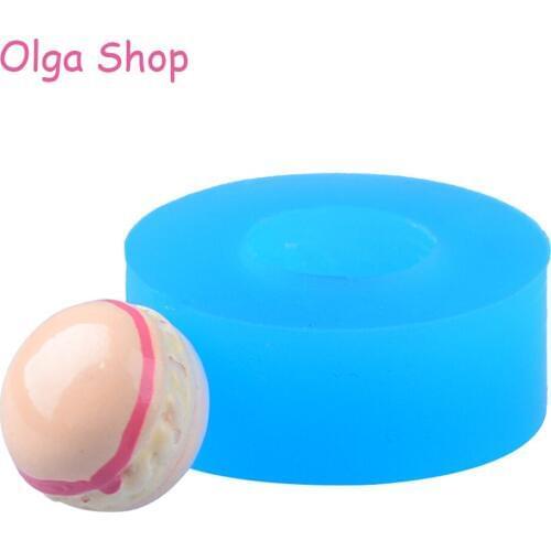 GYL021 13.8mm Bread Silicone Mold Miniature Food Dollhouse Candy Chocolate Polymer Clay Jewelry Cabochon Earring Soap Pendant