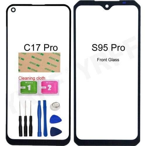 Mobile Glass Panel For Oukitel C17 Pro (No Mobile Touch Screen) For Oukitel S95 Pro Front Outer Glass Repair Parts Good Quality