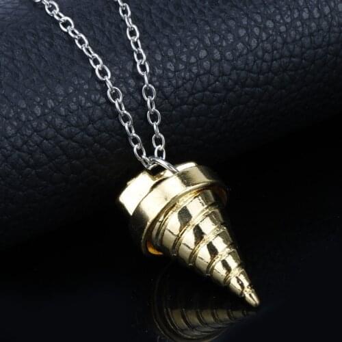 Fashion Conical Pendant Necklace Japanese Anime Tengen Toppa Gurren accessories Women Men Hip Hop Metal Chain Choker Necklace