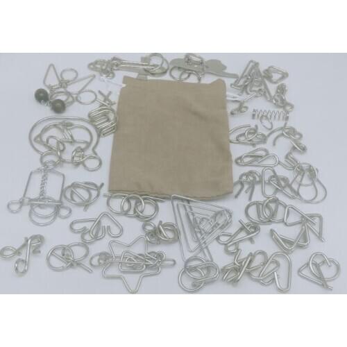 New Set of 36PCS IQ Metal Magic Puzzle Baffling Brain Teaser Wire Puzzles Game Gift for Children Adults