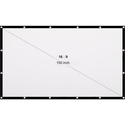 Newest Projector Screen 150 inch 16:9 Foldable Anti-Crease Portable Projection Movies Screen for Home Theater Outdoor Indoor