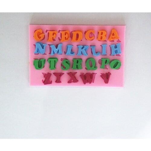 New Arrival Uppercase Letters Alphabet Shaped 3d Silicone Cake Fondant Mold, Cake Decoration Tools, Candle Moulds FM126
